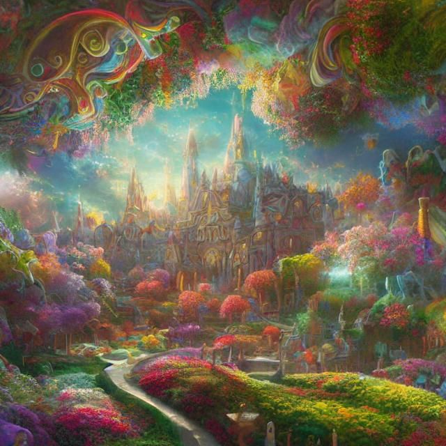 Dream Bedroom in a Maximalist Digital Painting