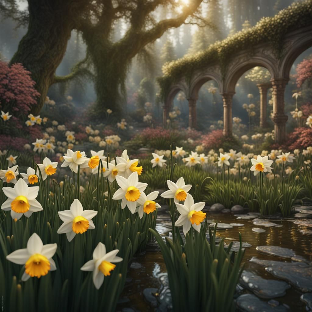Narcissus Garden: Detailed Matte Painting in Unreal Engine