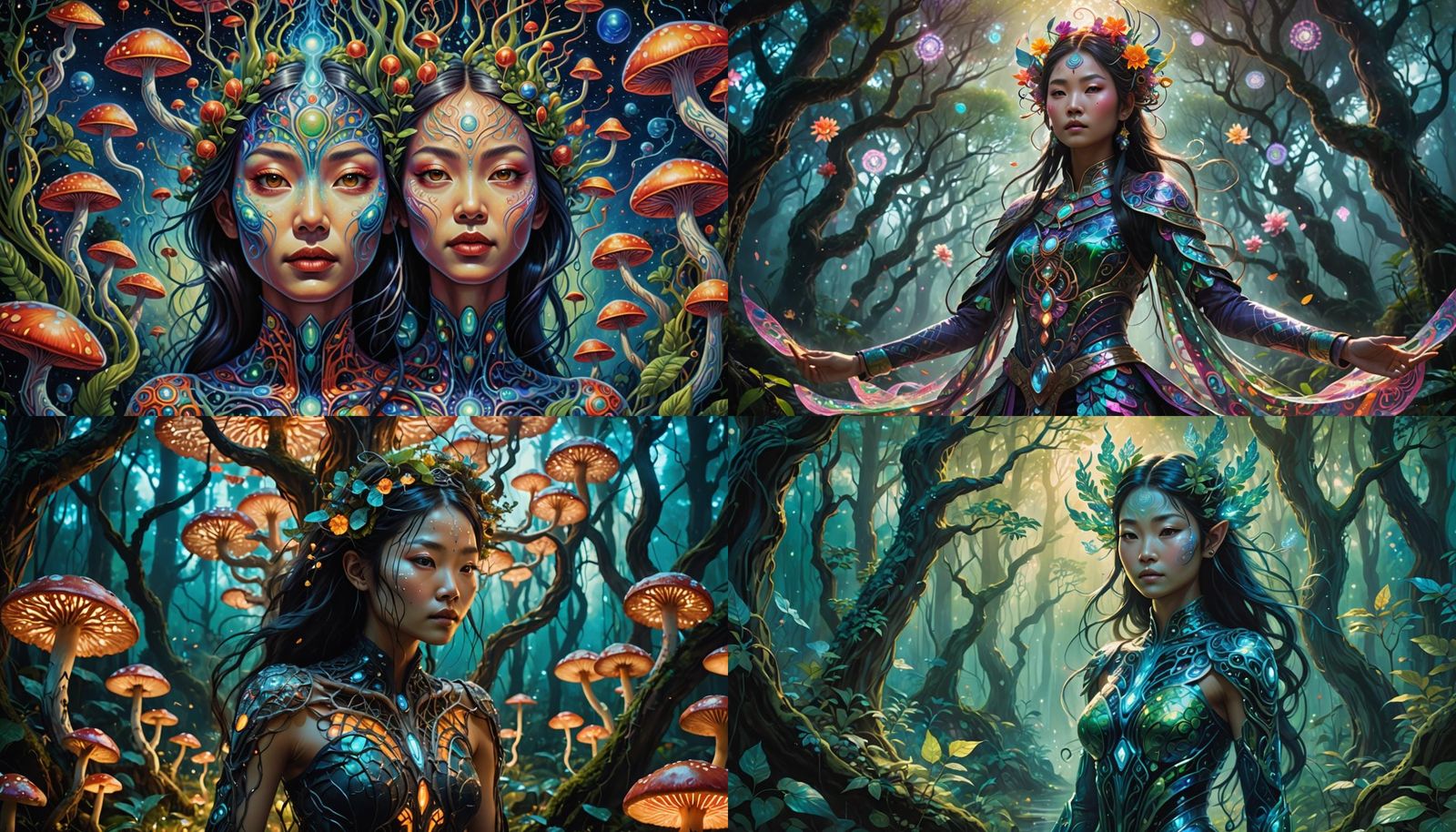 Otherworldly Asian Female in Mystical Forest