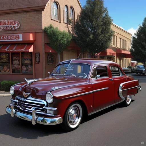 1950s Car-Hop in Luminous Comic Book Art Style