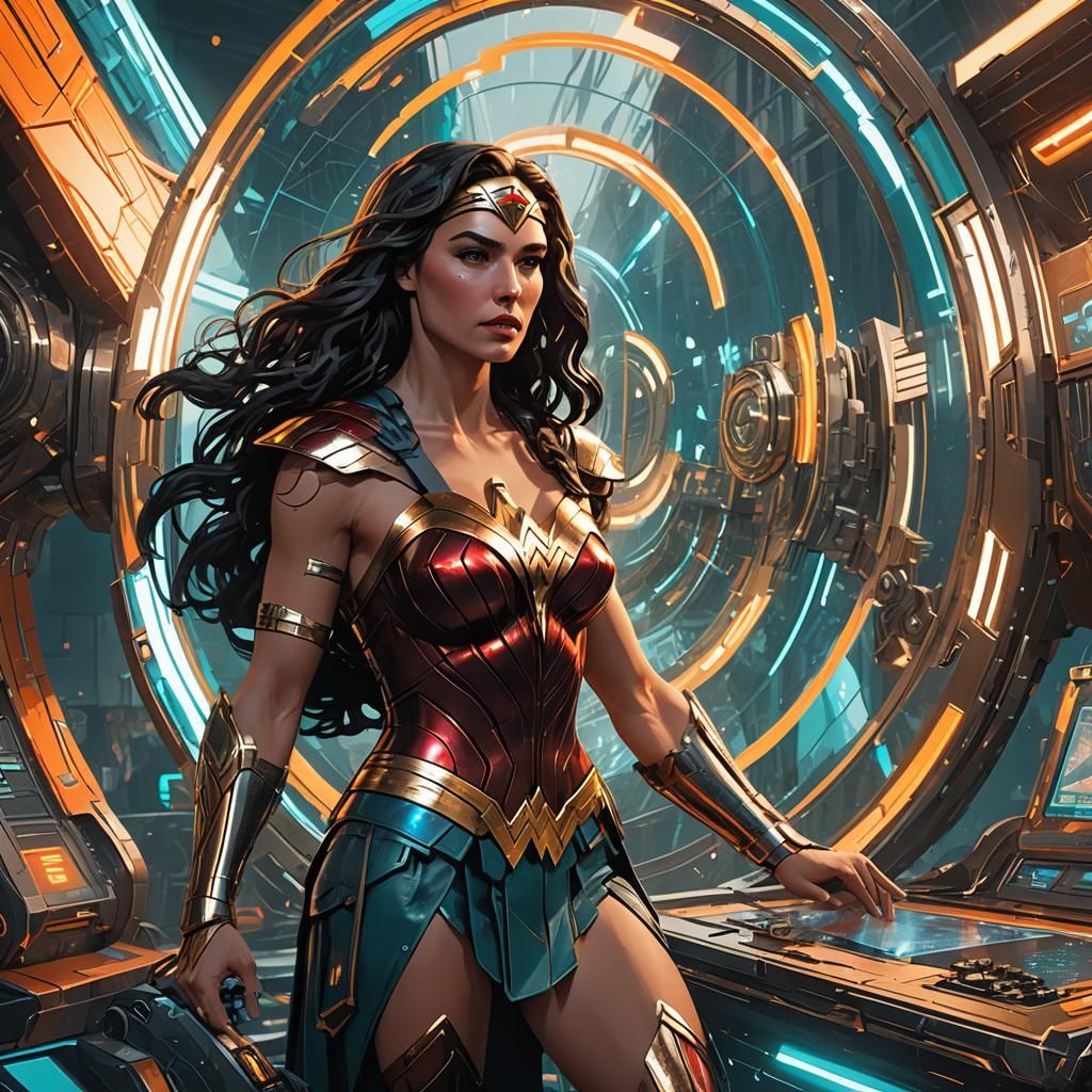 Wonder Woman Interacts with Mirrorsian Computer in Rutkowski...