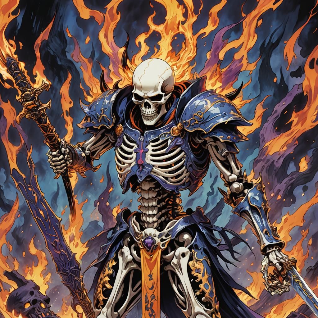 Demonic Porcelain Warrior in Anime Style