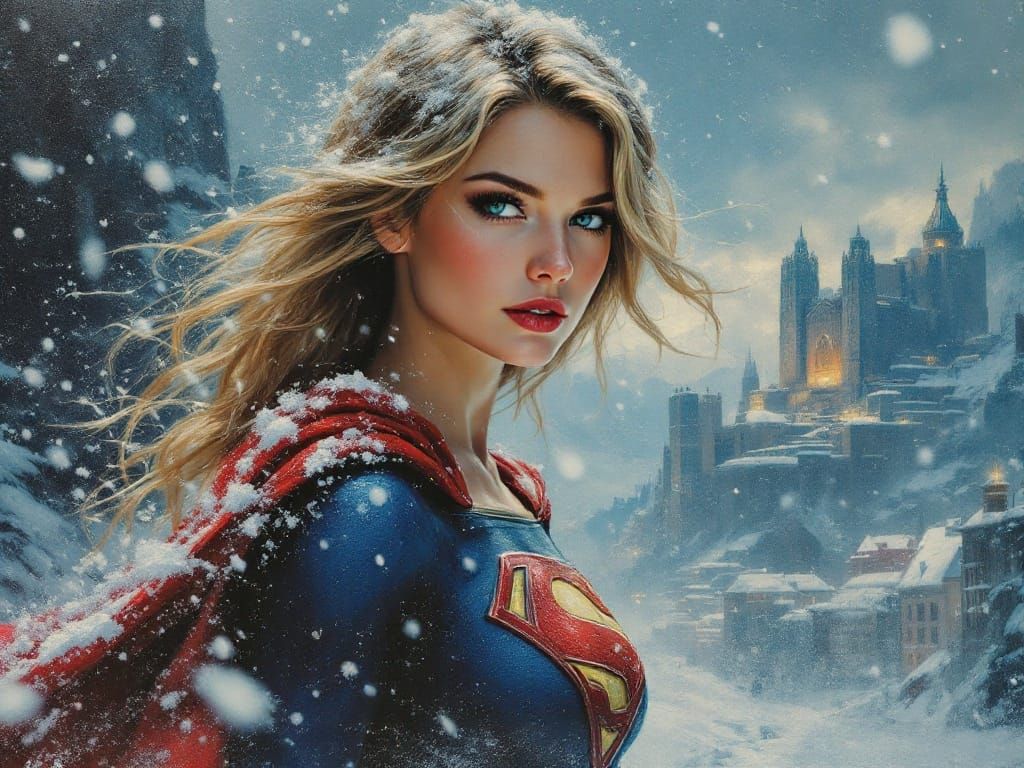 Impressionist Urban Goddess in Blizzard