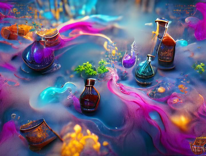 Magical Potions: Detailed Fantasy Concept Art
