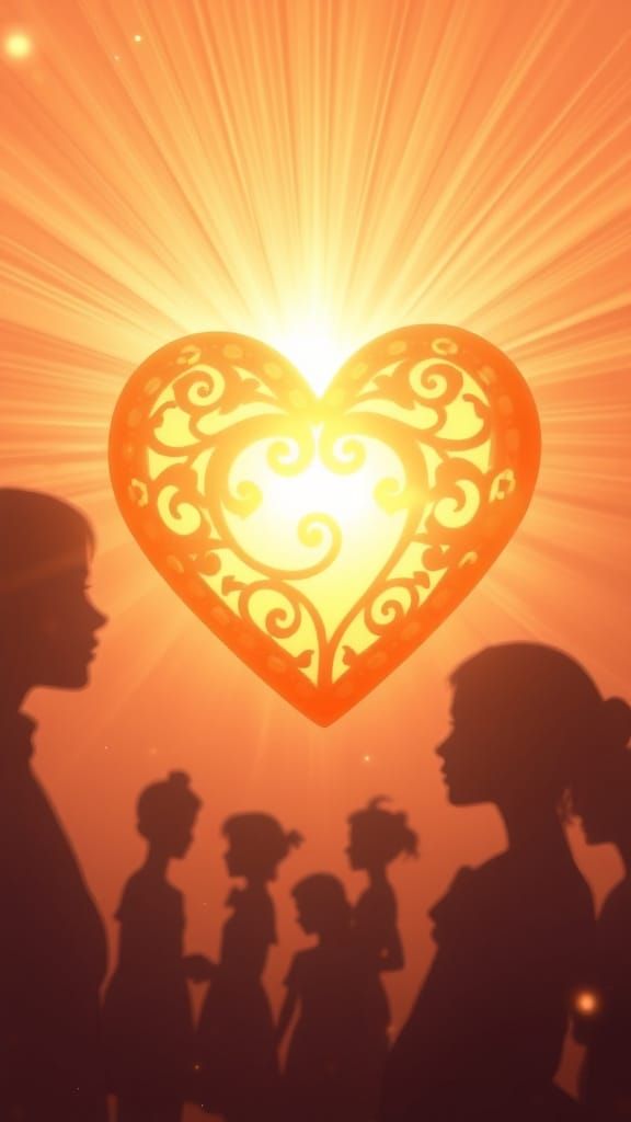 Radiant Heart Spreads Light: A 3D Rendered Scene