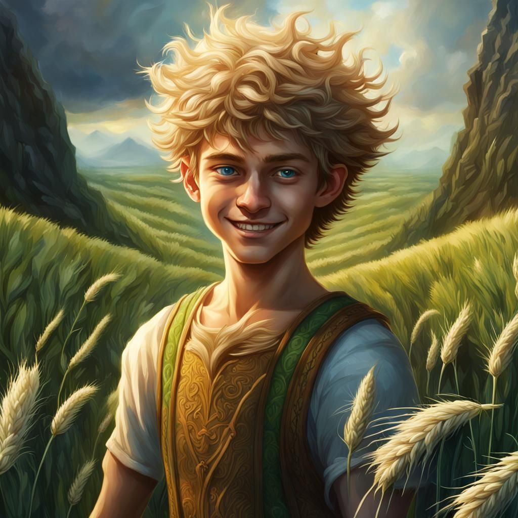 Caddor, God of Summer, Running Through Wheat Field