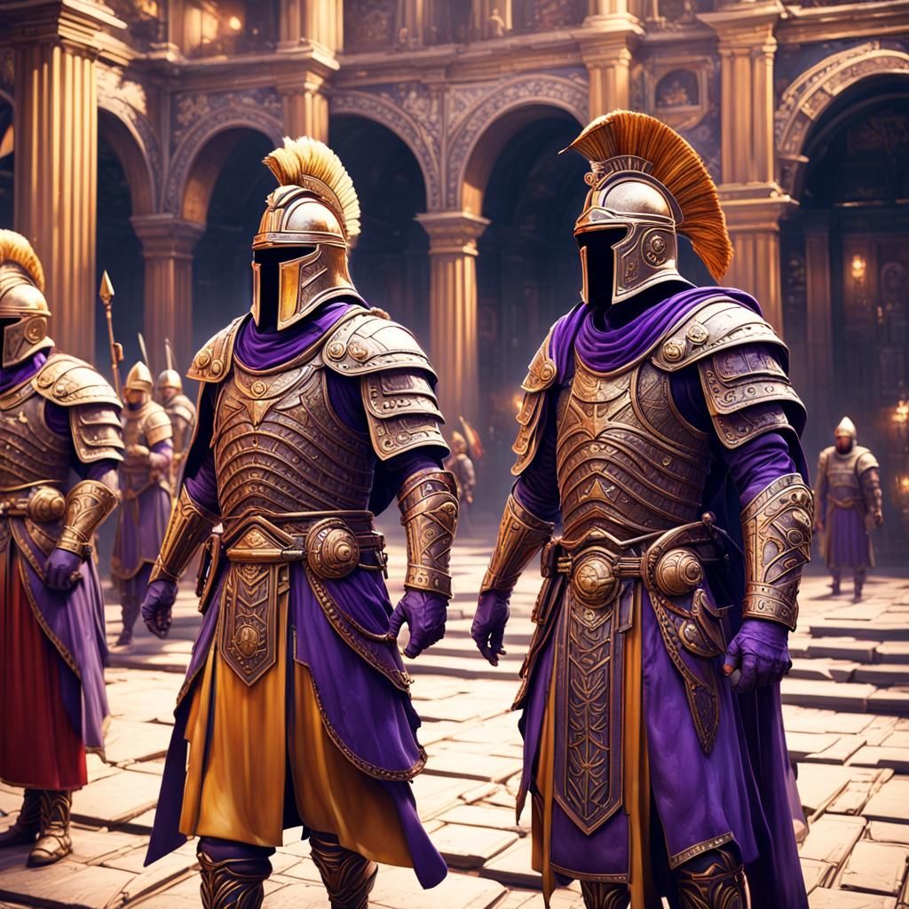 Roman Praetorian Guards in Dark Fantasy Style