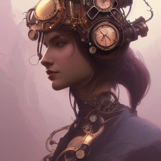 Steampunk Armor Portrait in Hyperdetailed Style