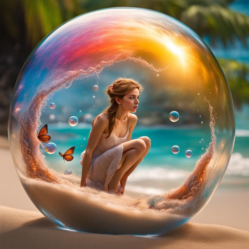 Hyperrealistic Fairy World in a Bubble