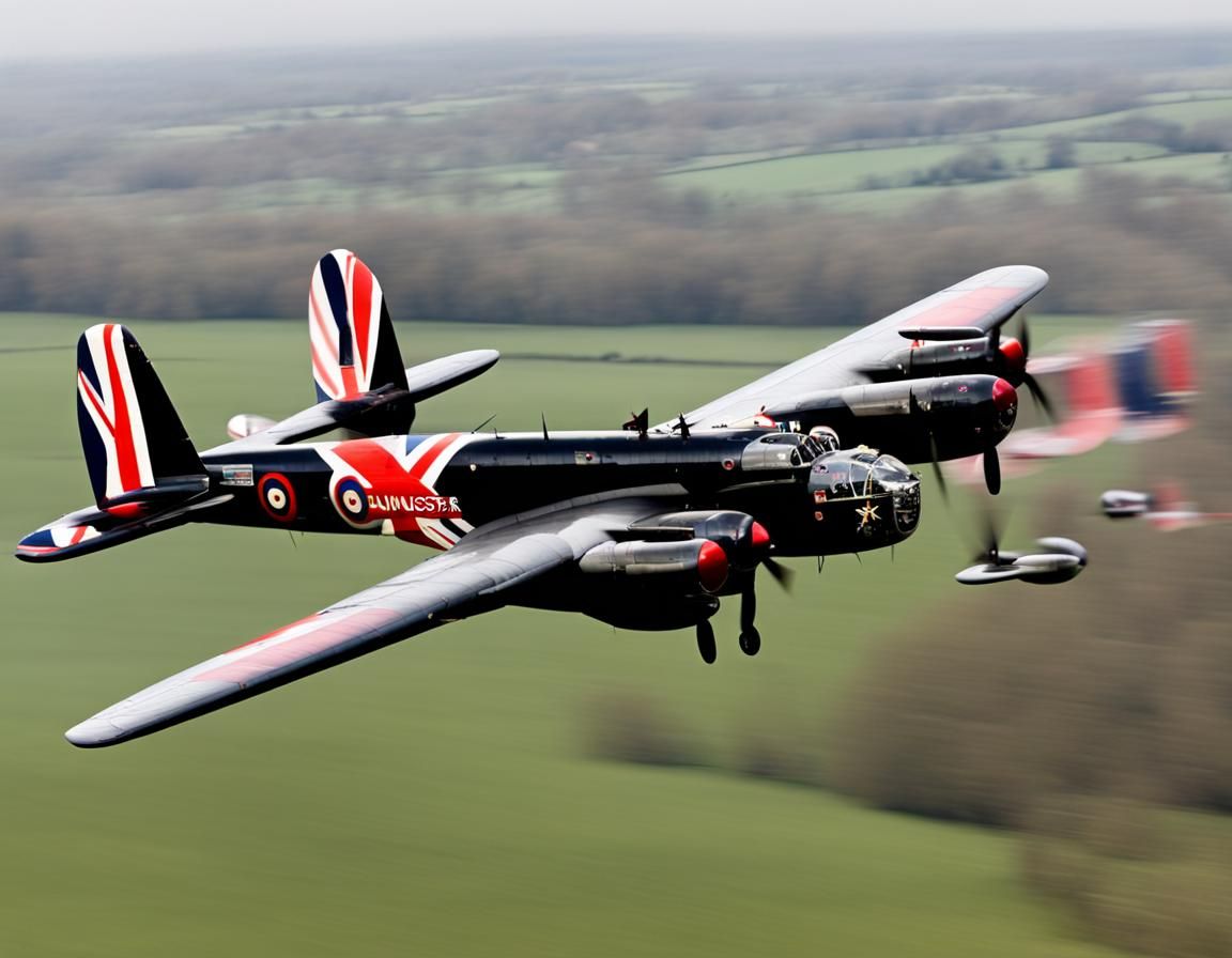 Union Jack Lancaster Bomber in High Resolution