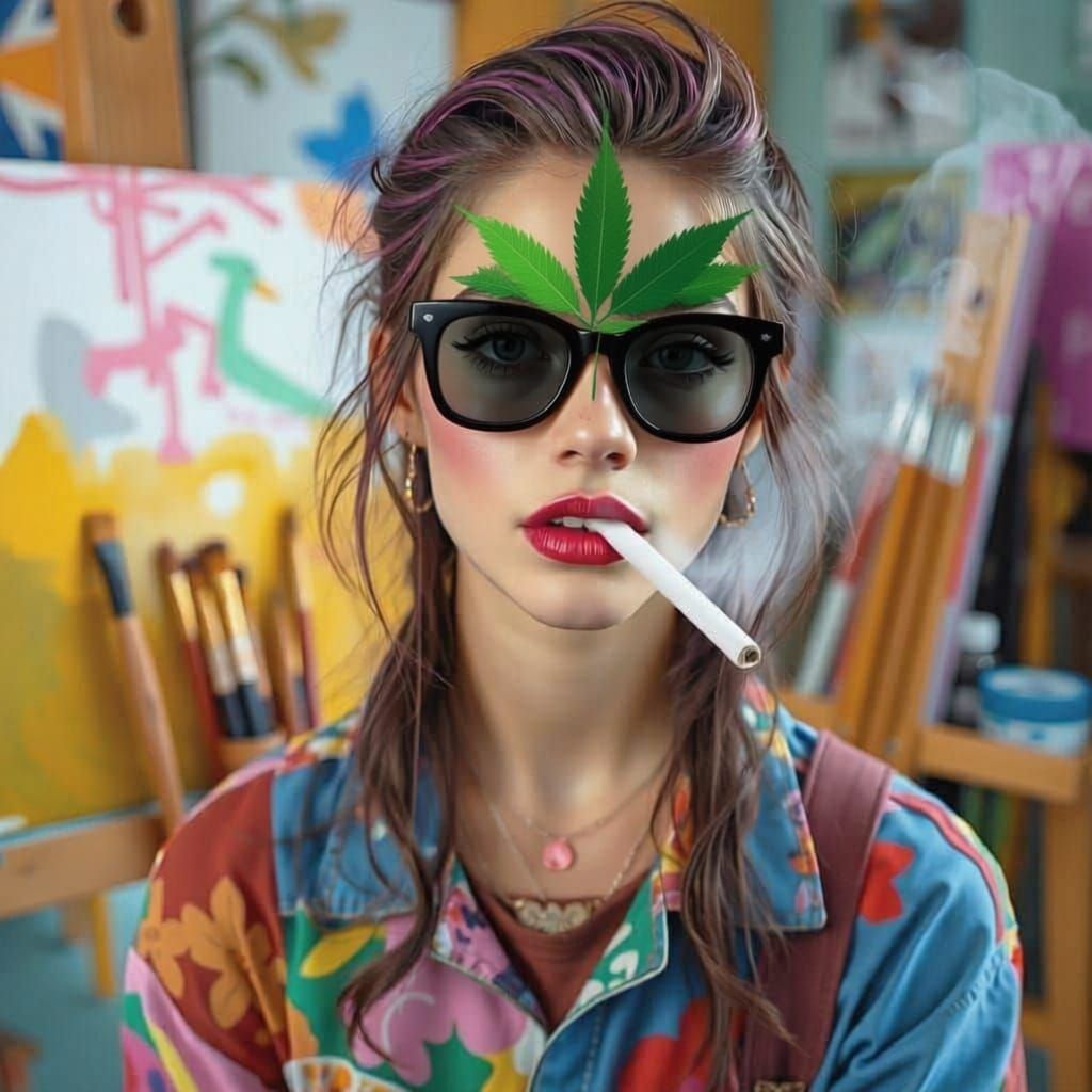 Portrait of a Beautiful Woman Smoking