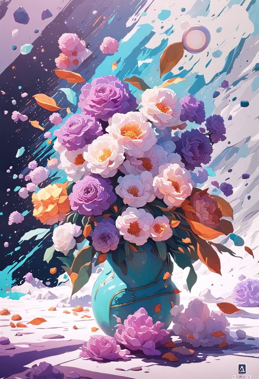 Vibrant Landscape in Dynamic Lighting, Digital Art