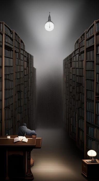 Art Deco Library in the Far Future