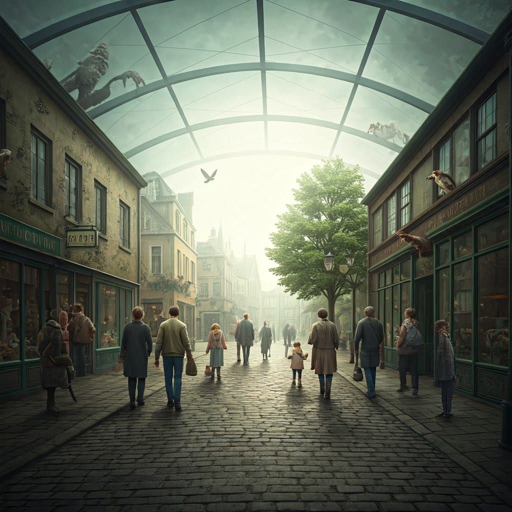 Humans on Display: A Hyperrealistic Zoo Scene