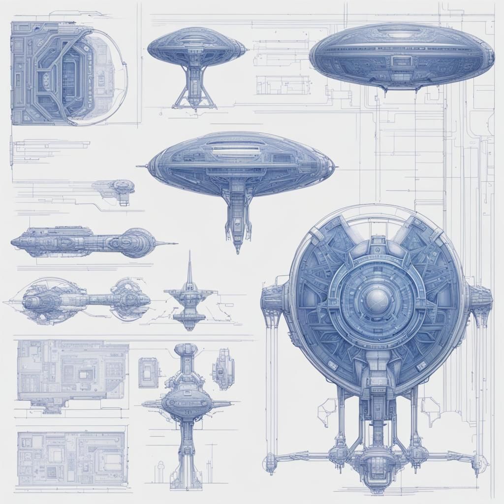 Blueprint of Futuristic Alien Technology