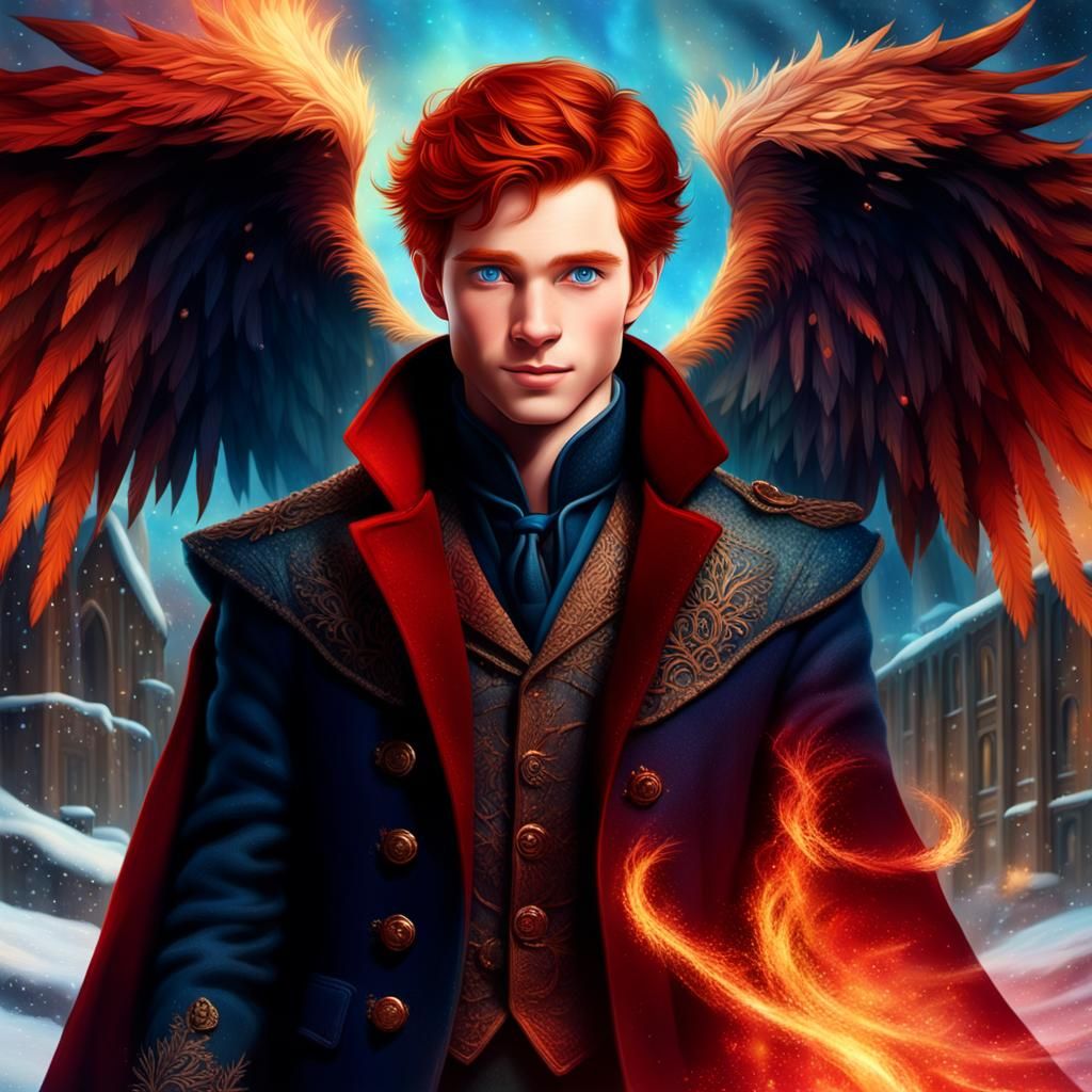 Red-Haired Prince in Frozen-Style Winter Scene