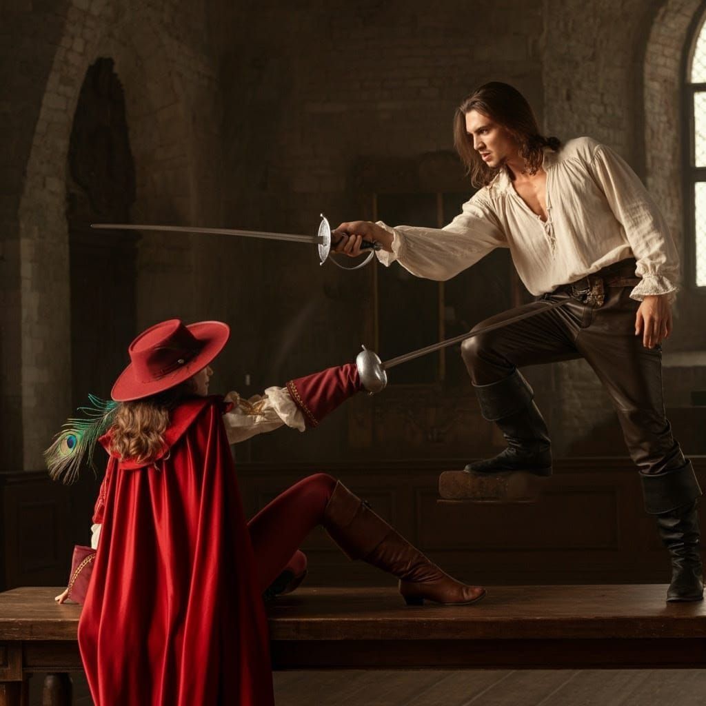 Simple Red Hat in a Dark Setting