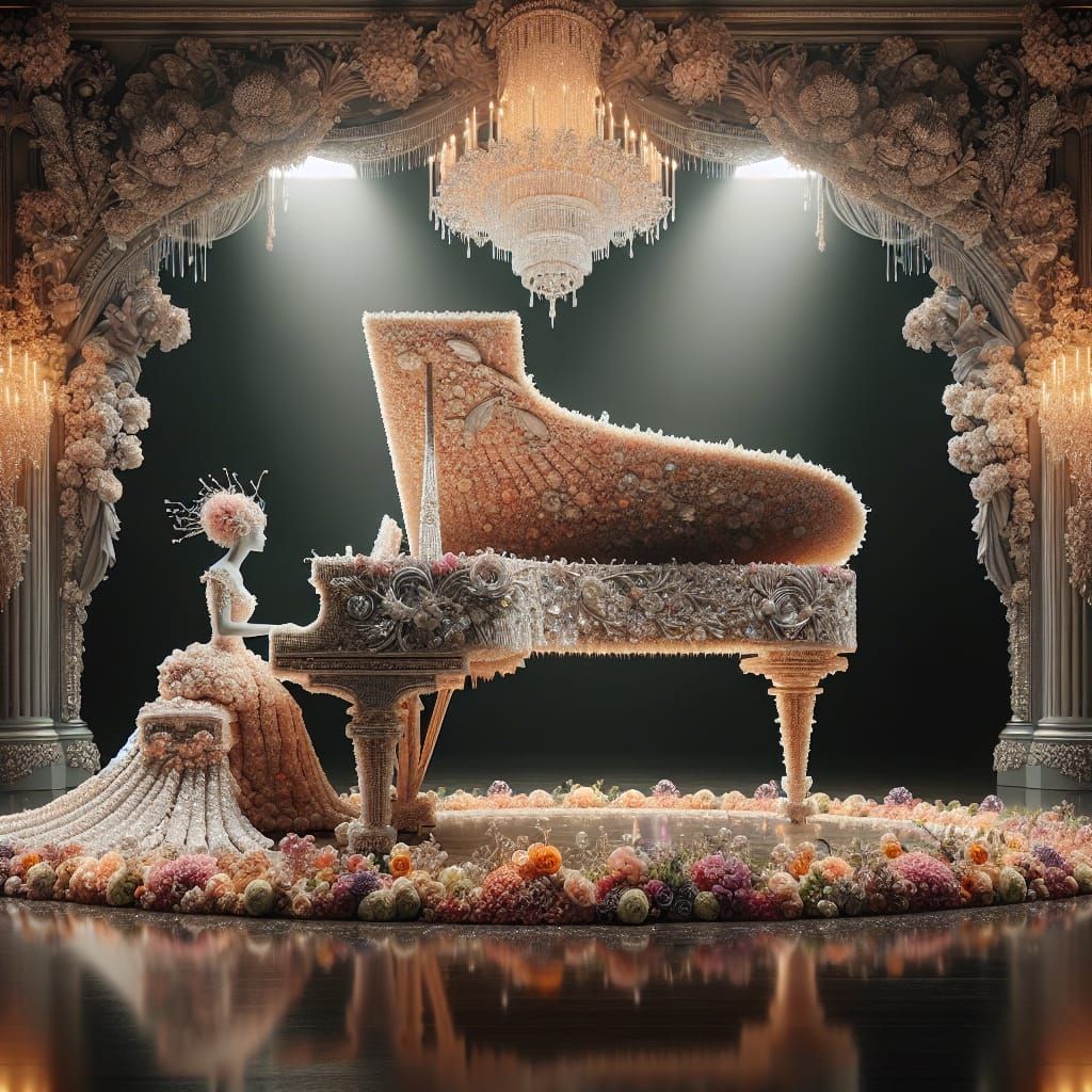 Crystal Pianist Performs on a Splendid Stage
