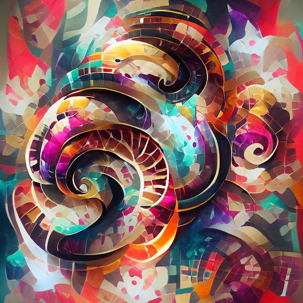 Abstract Maximalist Spirals: Beautiful AI Art