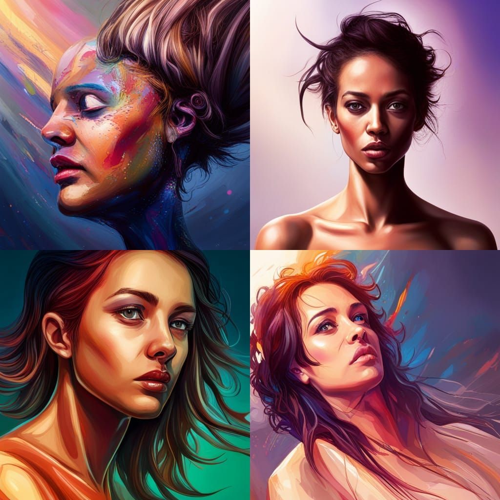 Hyperrealistic Splash Art Portrait with Dramatic Lighting