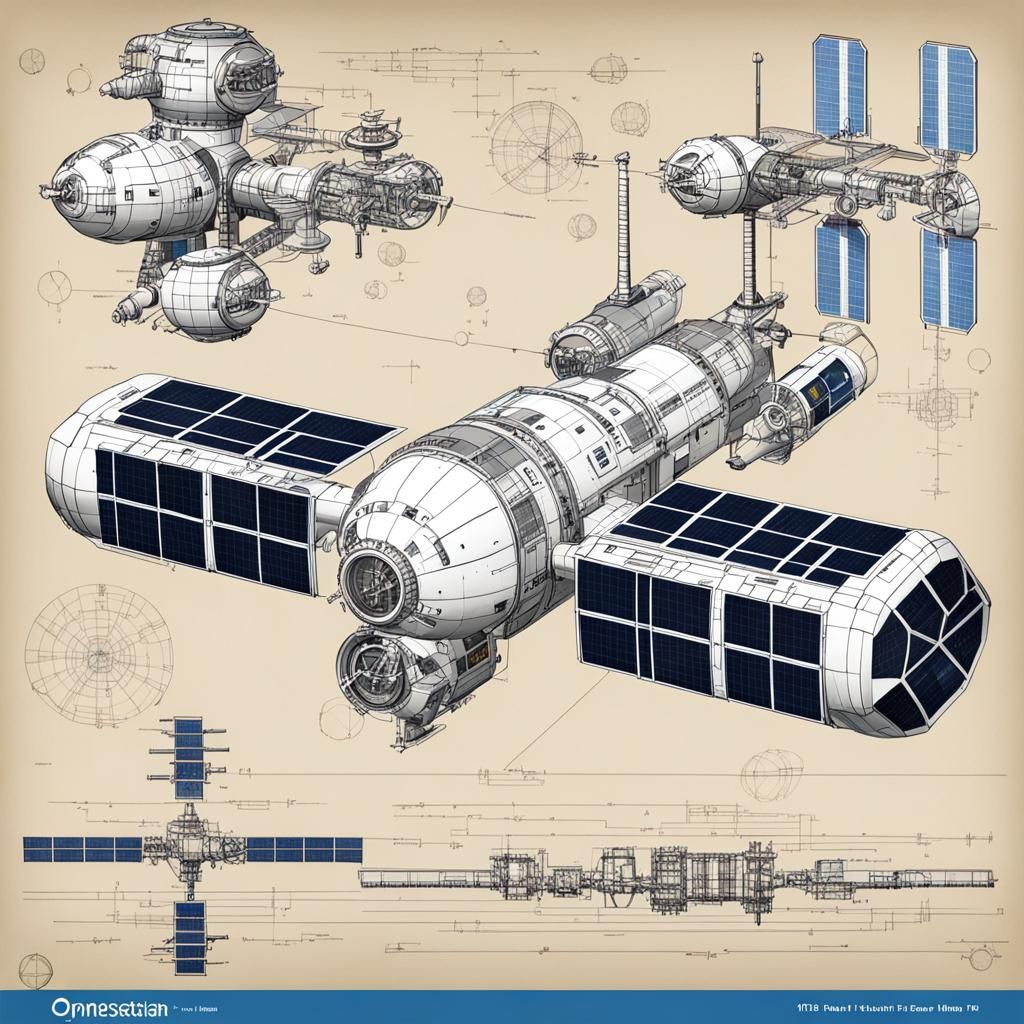 Space Station: Detailed Technical Illustration