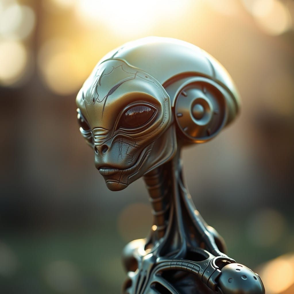 Android Encounter in a Cyberpunk Cityscape