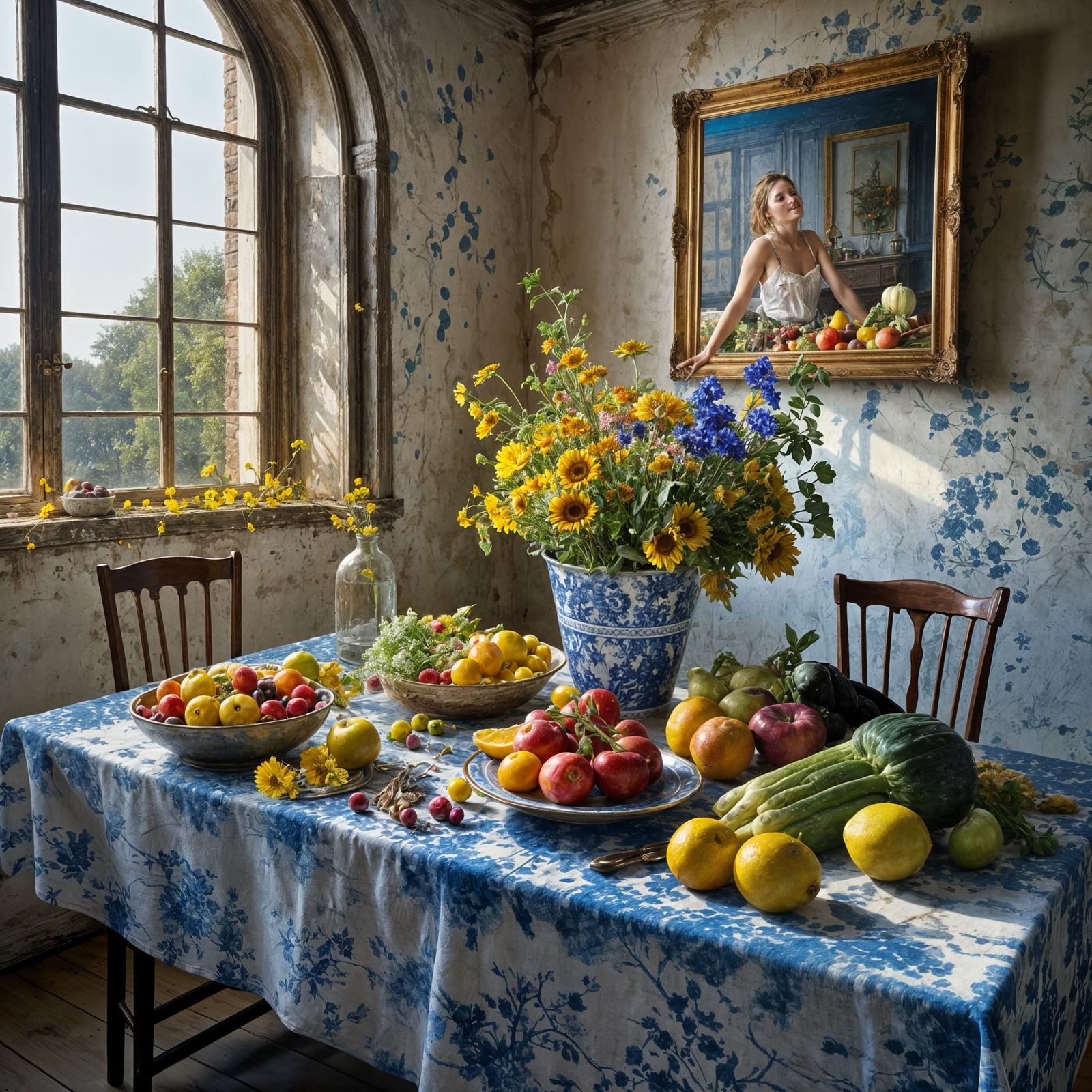 Still Life with Dry Flowers in Magical Realism