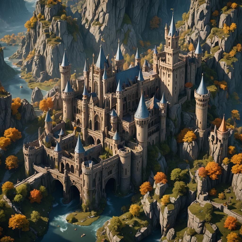 Fantastical Detailed Painting of Camelot in 8K