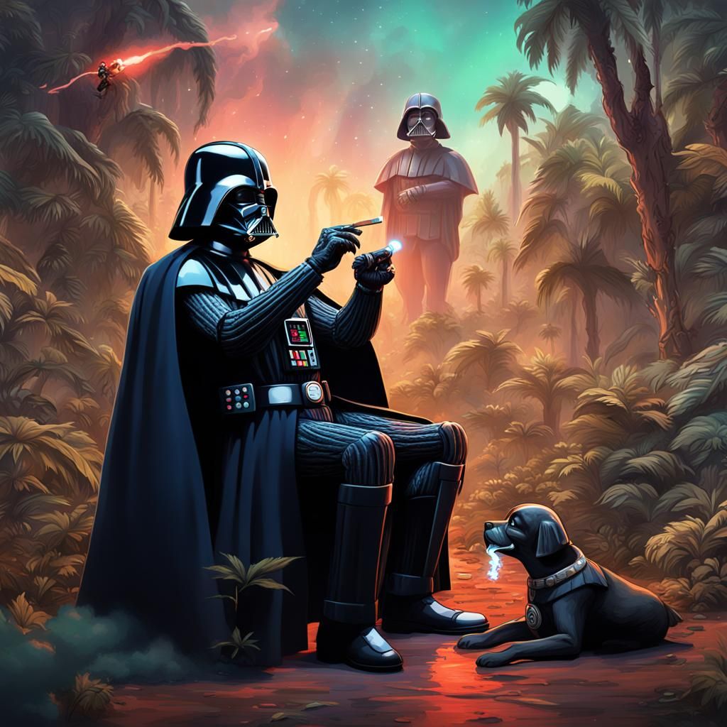 Darth Vader and Snoop Dogg Smoking Weed