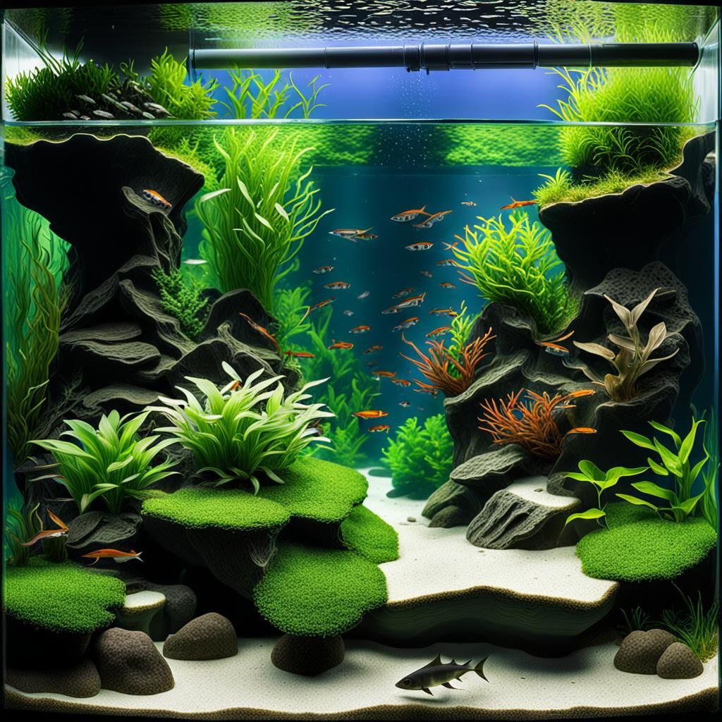 Lush Planted Aquarium with Schooling Fish