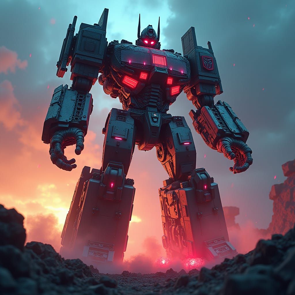 Cyberpunk Devastator Rising: A Cinematic Matte Painting