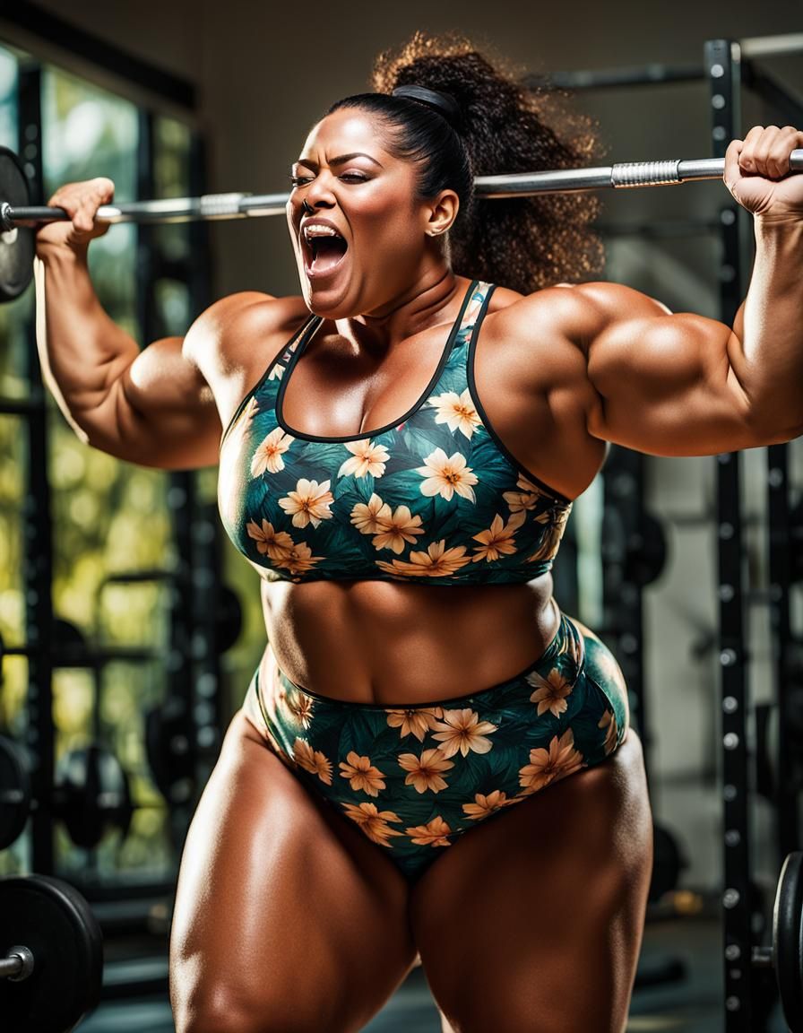 Brazilian Beauty in Motion, Vibrant Fitness Portrait in Anni...