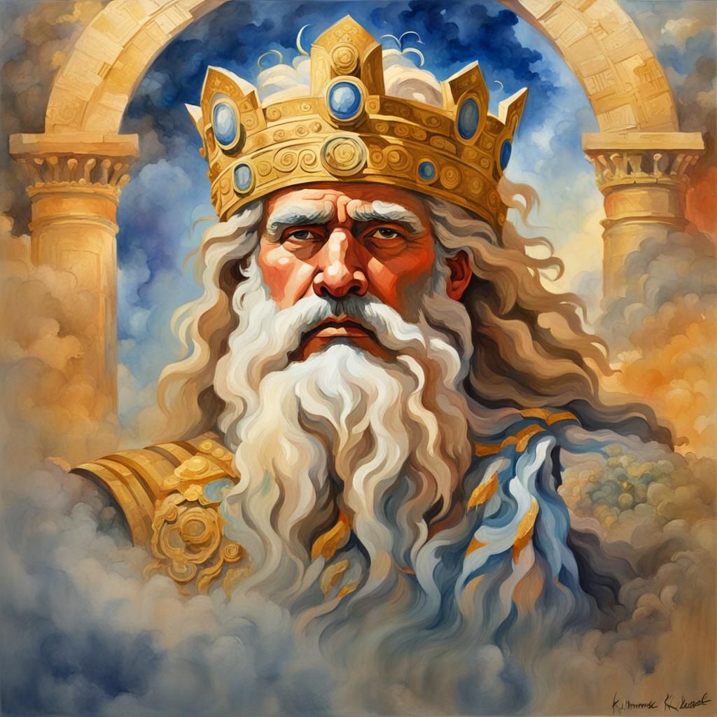 King Agamemnon: Epic Gouache and Watercolor Masterpiece