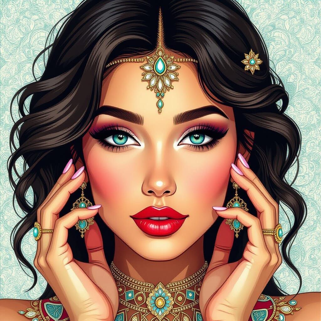 Zentangle Hyperdetailed 8K Provocative Women