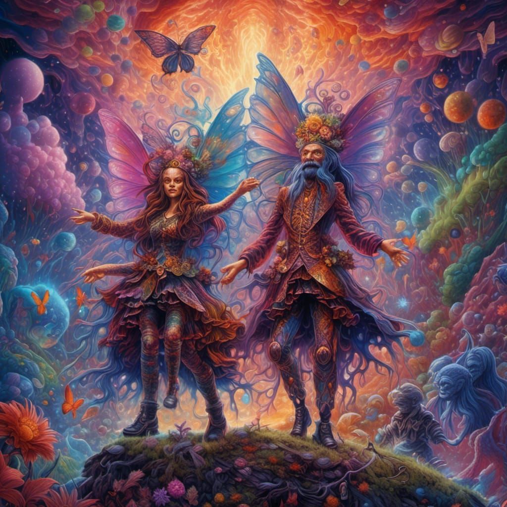 LSD Trip: Fairies Wear Boots in Holographic Art