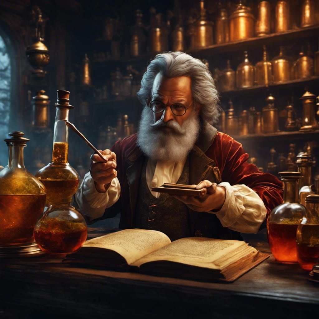 Alchemist's Lab: Hyperrealistic Fantasy Concept Art