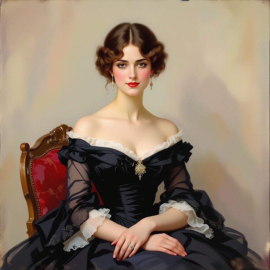 Impressionist Oil Painting of Anna Karenina