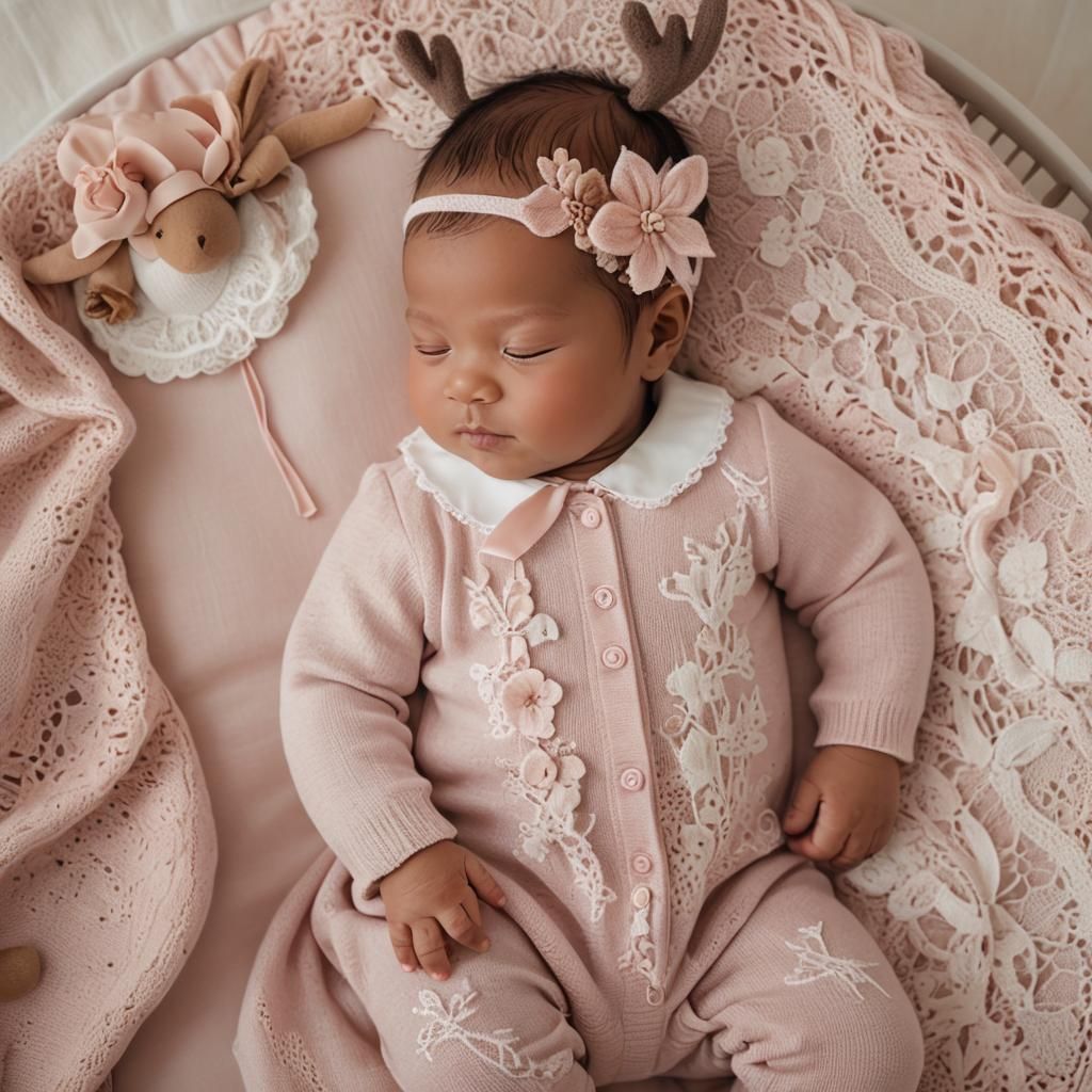 Newborn in Dreamy Slumber with Oversized Bow