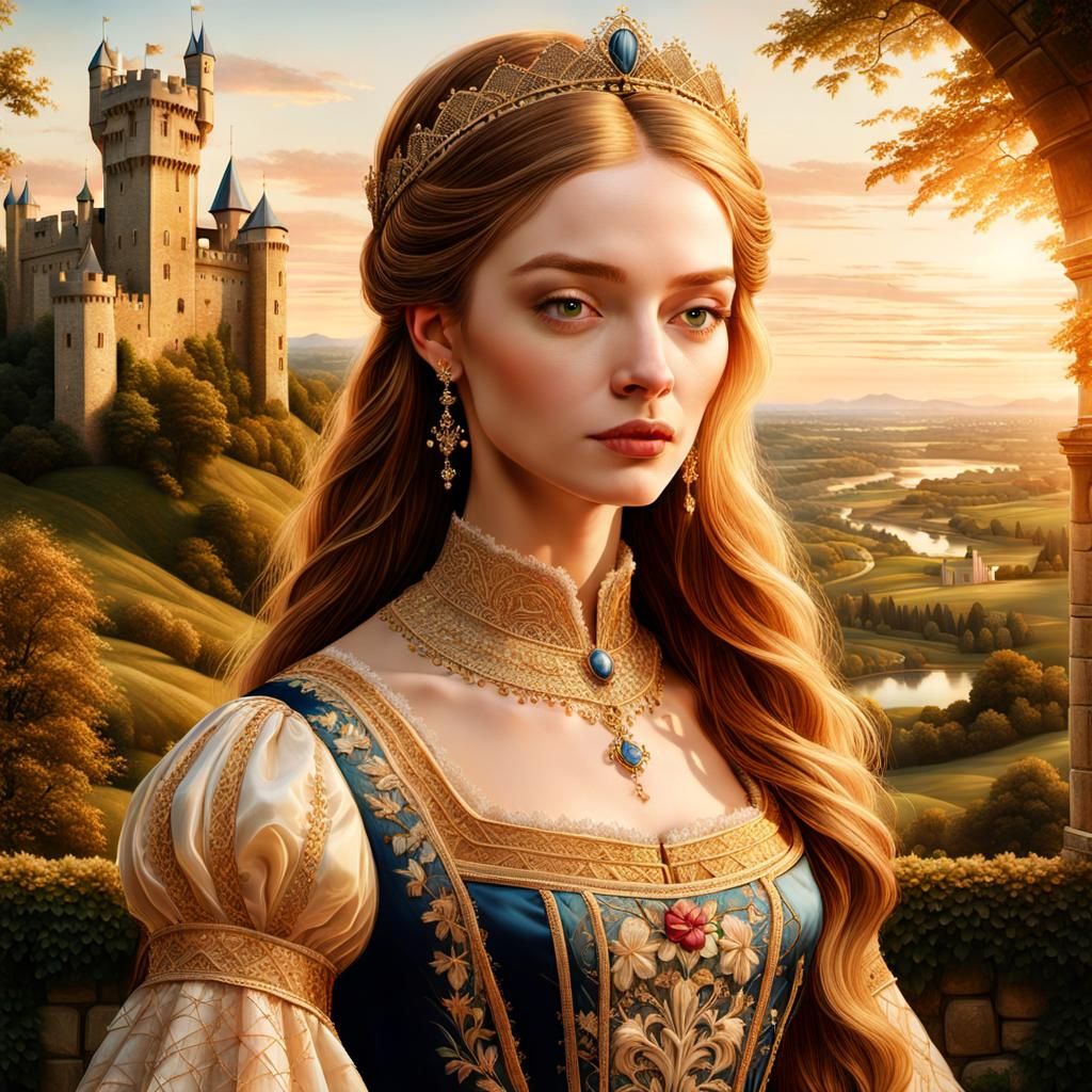 Medieval Princess in Golden Hour