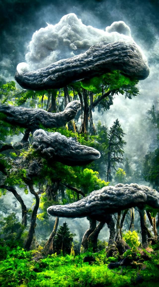 Prehistoric Giants in the Clouds: Hyperrealistic Acrylic Art