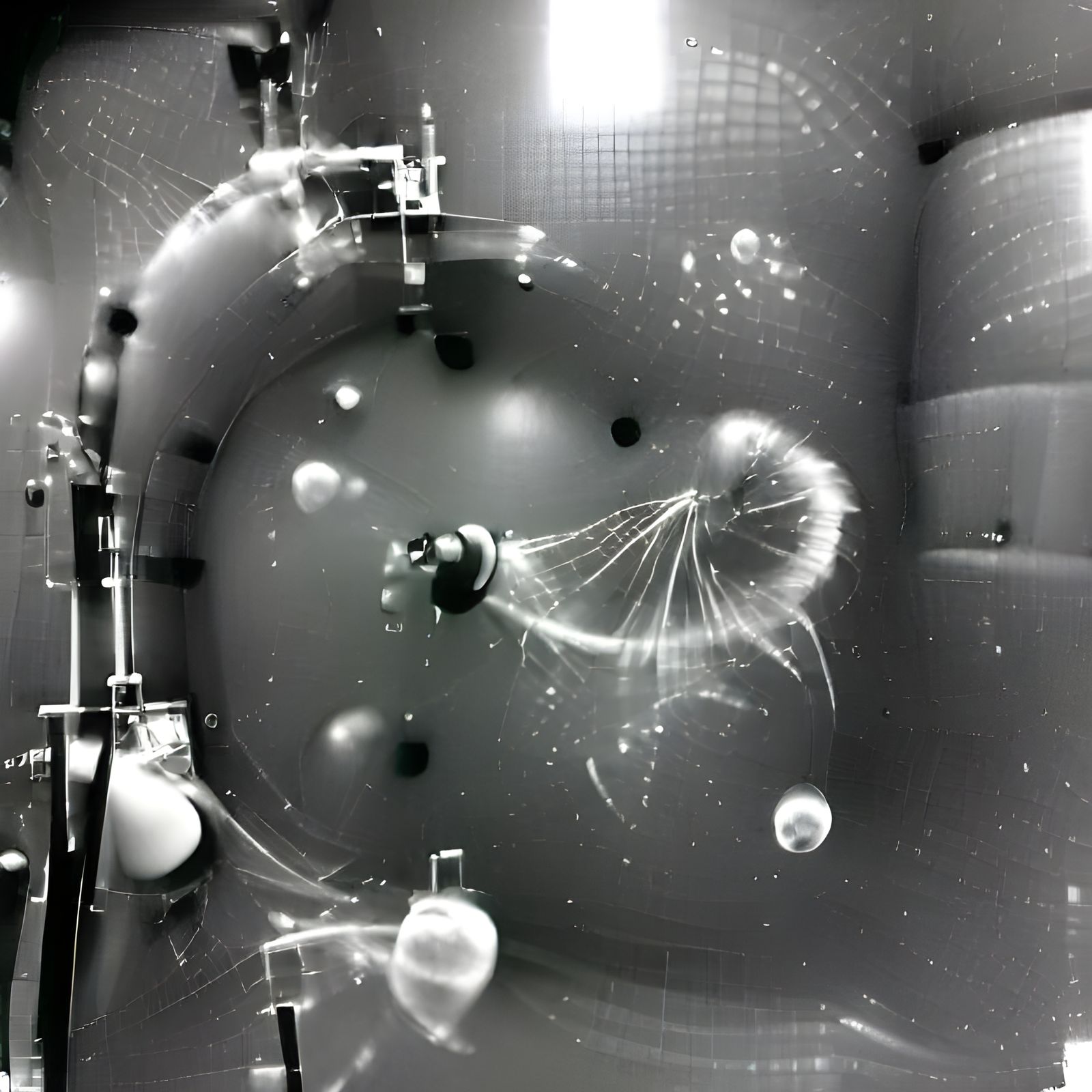 Particle Tracks in Bubble Chamber: Black and White