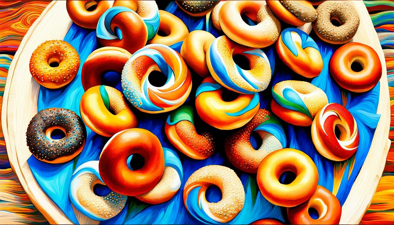 Bob baked mini-bagels in the backyard #2