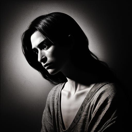 Chiaroscuro Hopeful Resilience in Dramatic Light