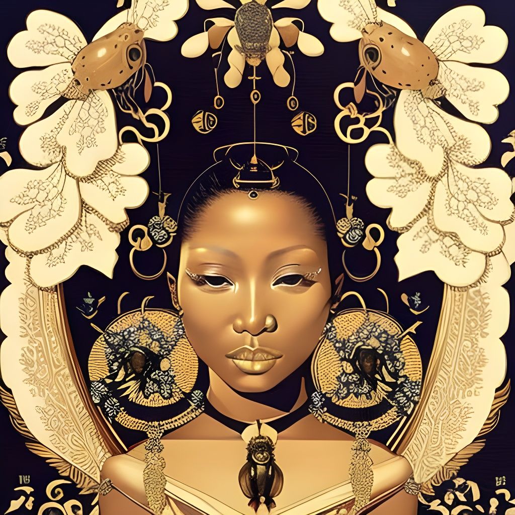 Bioluminescent Honeycomb Portrait in Ultra Detail