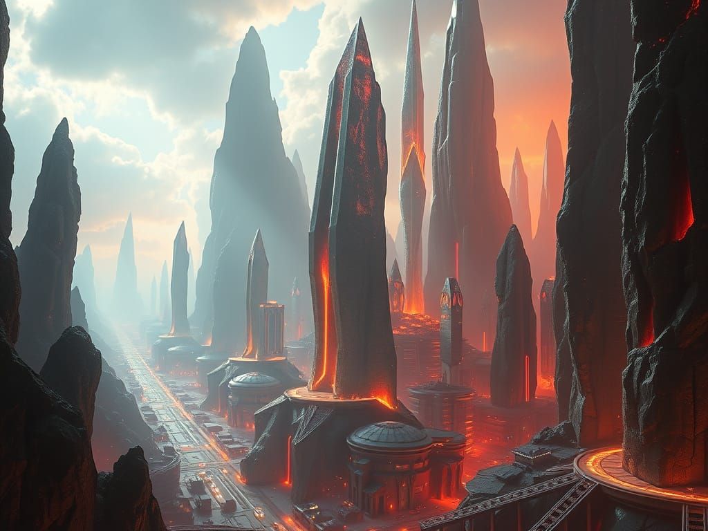 Cyberpunk Crystal Metropolis in Hyper-Realistic Light