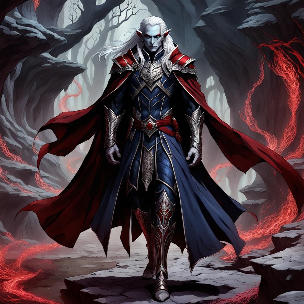 Dark Elf Rogue in Rococo Crimson Armor