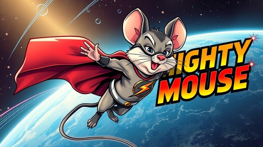 Aerodynamic Mouse Superhero Soars Through the Cosmos