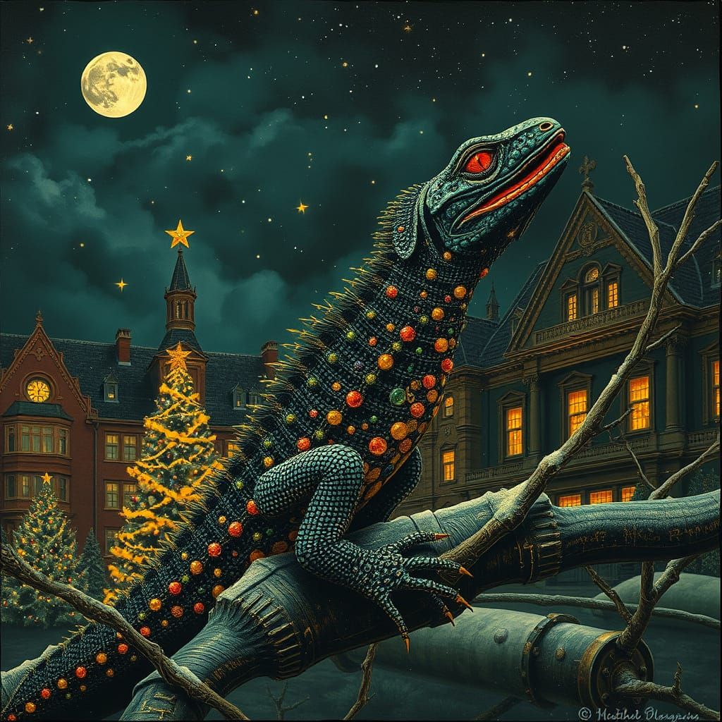 Whimsical Victorian Nightscapes: Luminous, Birdlike Creature...