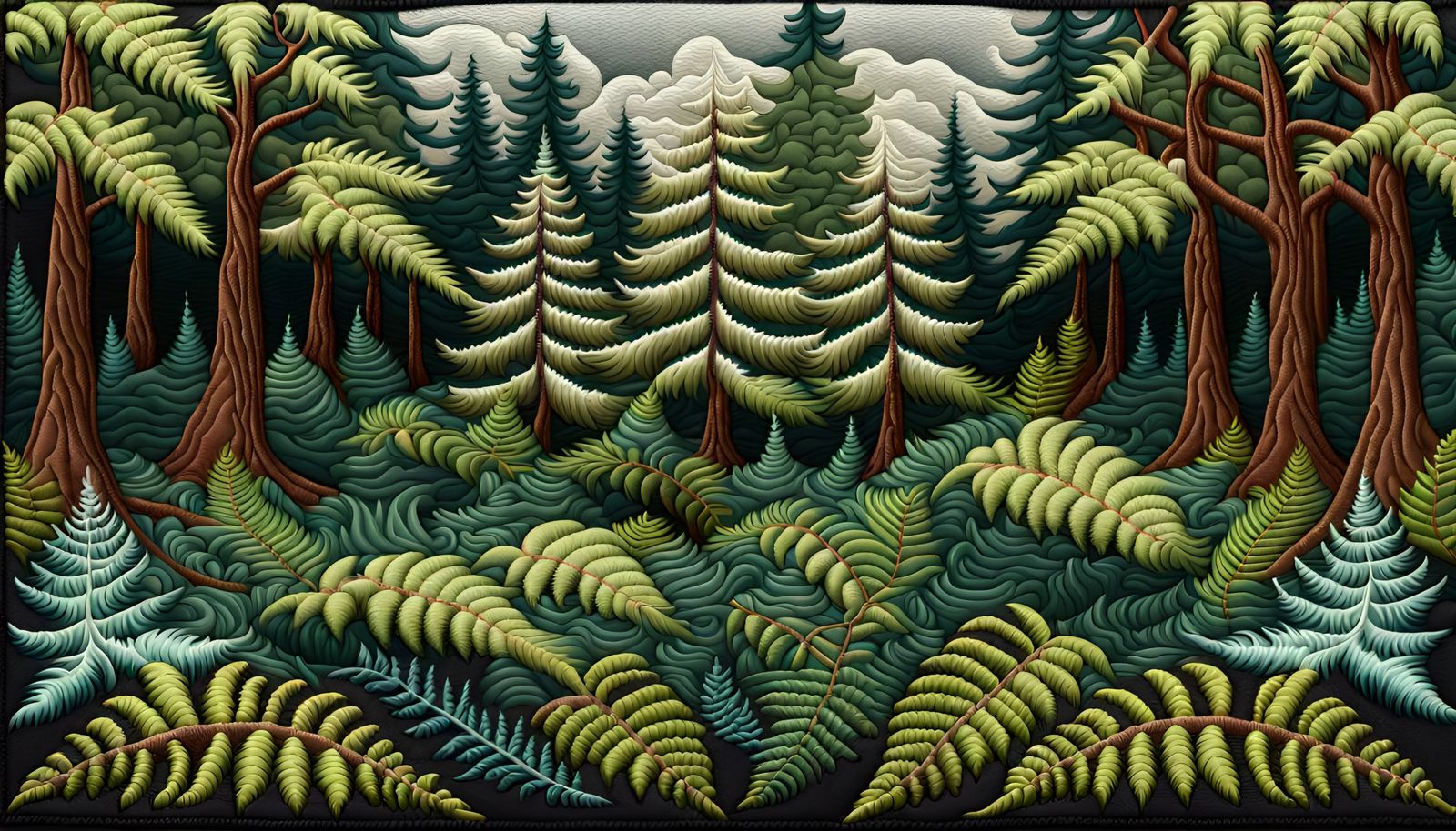 Geometric Fractal Tessellation in Surrealist Style