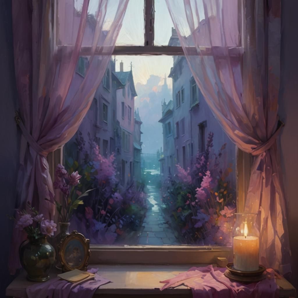 Dreamlike Bedroom Scene in Vibrant Oil Painting Style